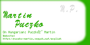 martin puczko business card